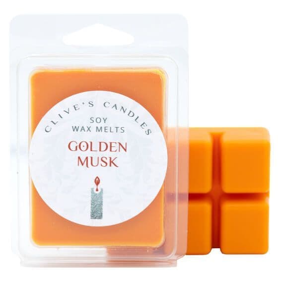 Golden Musk Wax Melts, White Musk & Amber