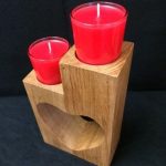 Oak Heart with 2 Scented Candles