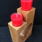 Oak Heart with 2 Scented Candles
