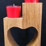 Oak Heart with 2 Scented Candles