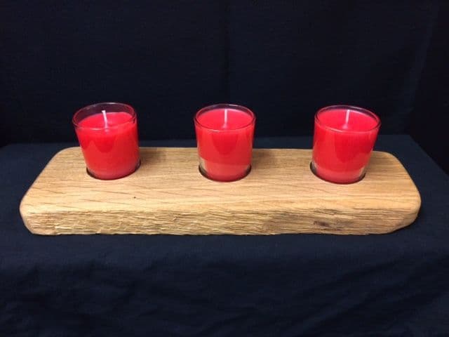 Solid Oak Plinth with 3 Scented Candles