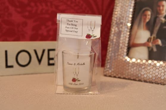 The 'Elegance' Candle In A Glass Wedding Favour